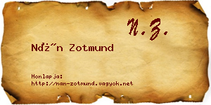 Nán Zotmund névjegykártya